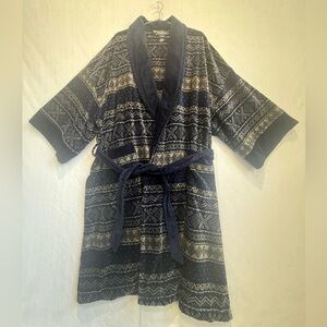 State O Maine Aztec Thick Plush Robe 100% Cotton Sz 3X/4X Shawl Collar Unisex